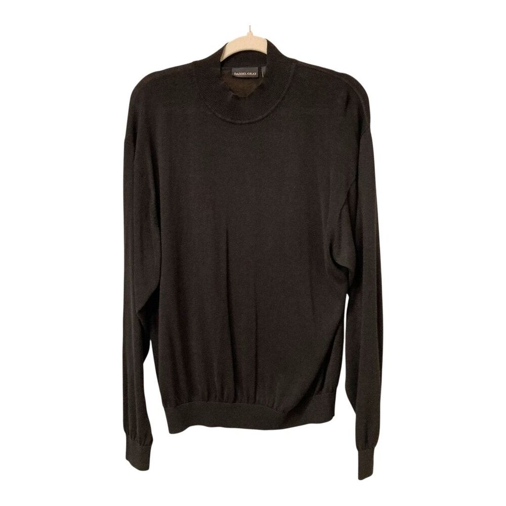 Daniel Gray Mock Turtleneck Silk-Cotton Blend Sweater Men's Size L EUC